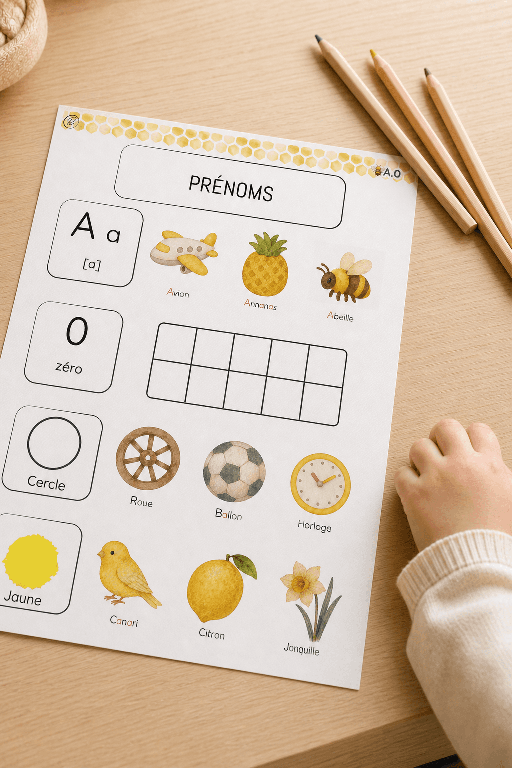 Pack d’apprentissage A — fiche personnalisée