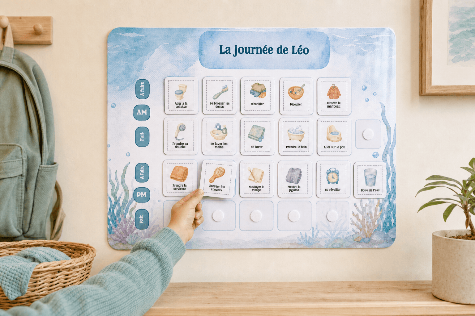 Routine de la journée — matinée & après-midi utilisé dans un espace familial